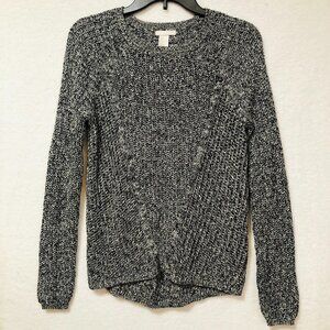 H&M Black & White Knit Long Sleeve Crewneck Sweater Size XS